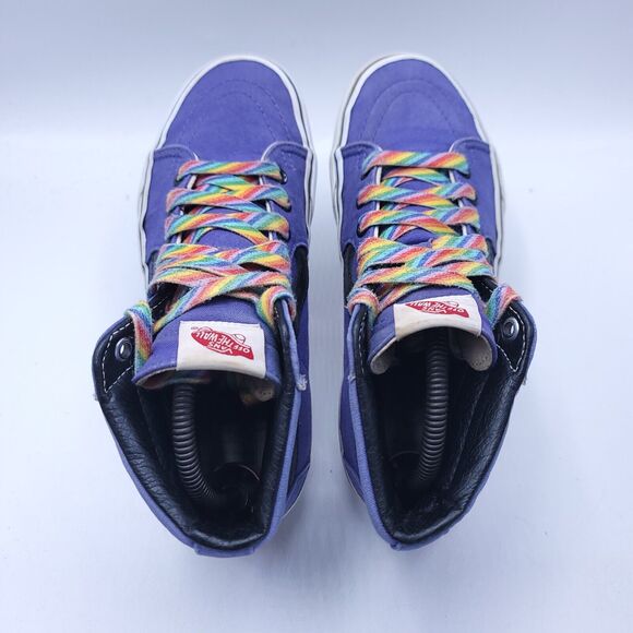 Vans Blue High-Top Athletic Shoes with Classic Waffle Sole - Picture 4 of 8